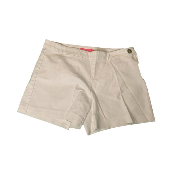 Lilly Pulitzer Woman’s Size 6 White Shorts Gold Accent Button & Zipper On Side - Picture 1 of 8